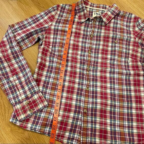 TNA Plaid Flannel Button-Up Red - Picture 14 of 16